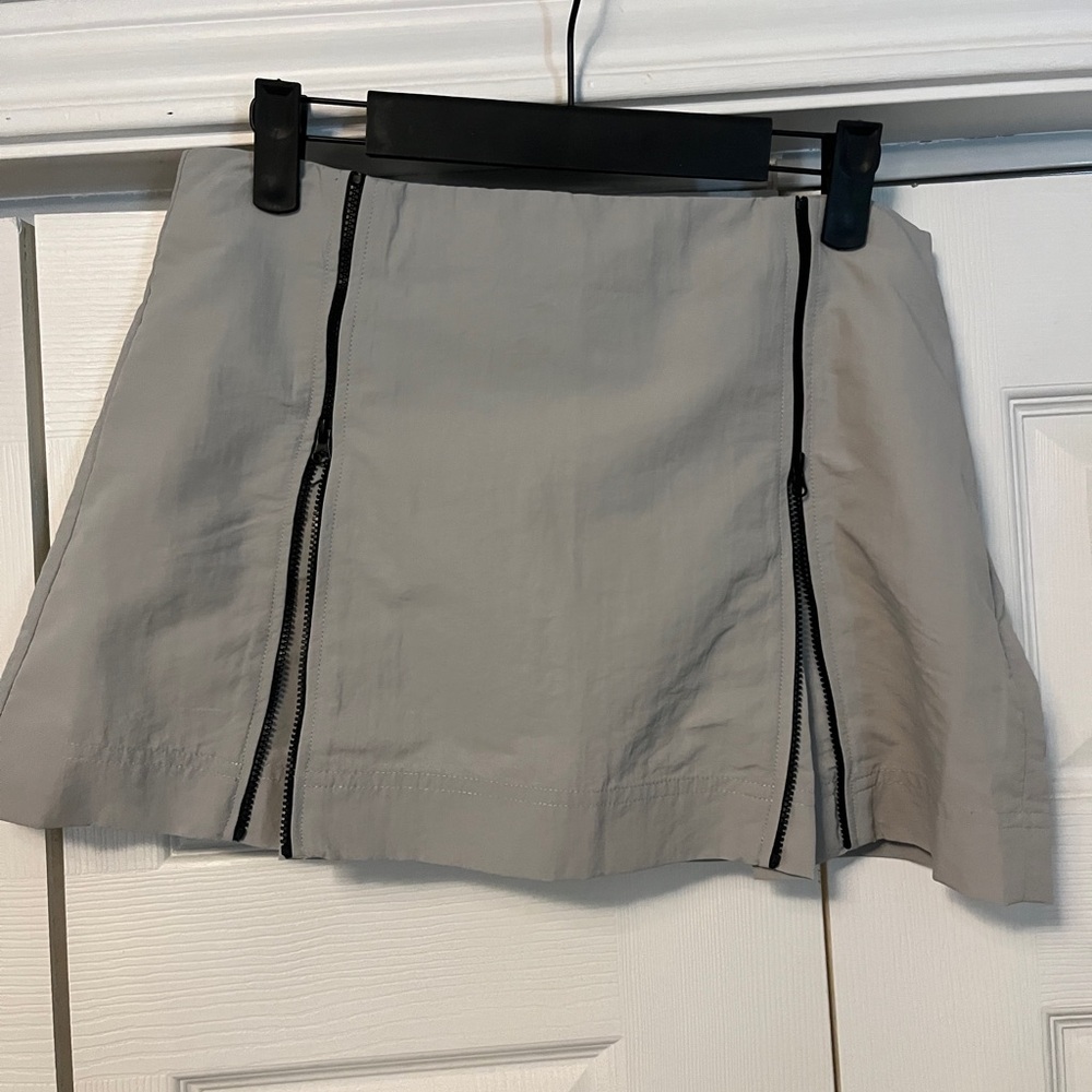 Zara Gray A-Line Mini Skirt with zippers